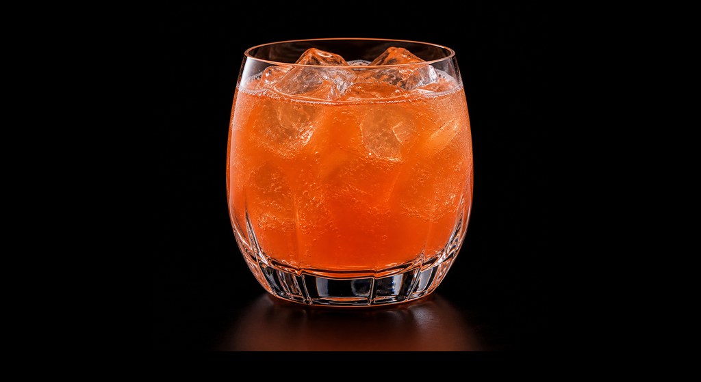 Prohibition Punch cocktail on a dark studio background