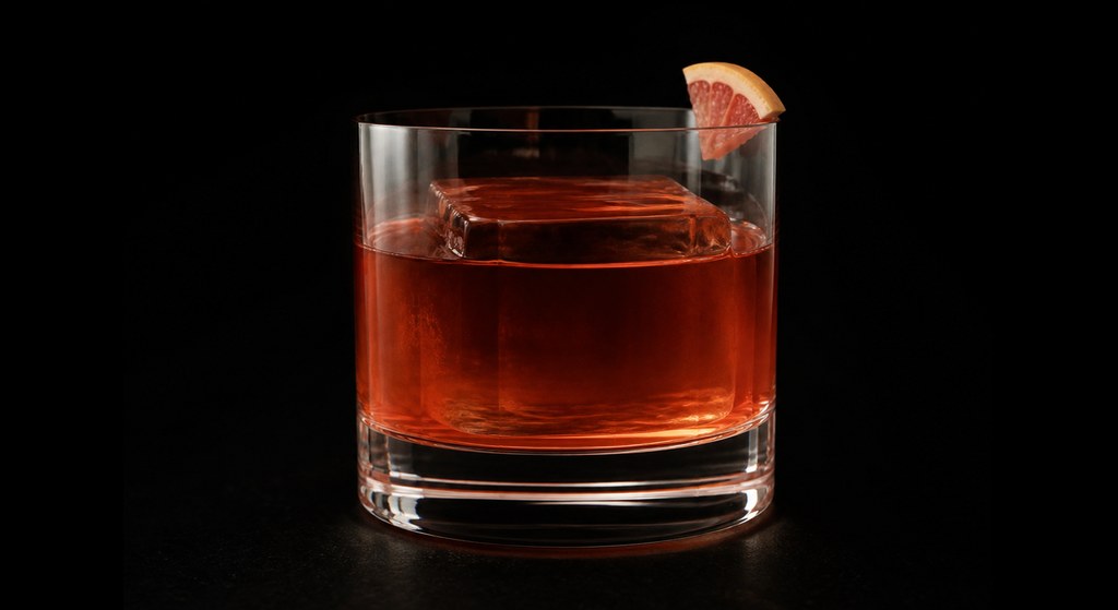 Quickbeam cocktail on a dark studio background