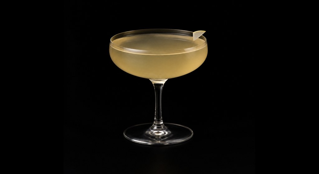 Quince & Pear Daiquiri cocktail on a dark studio background