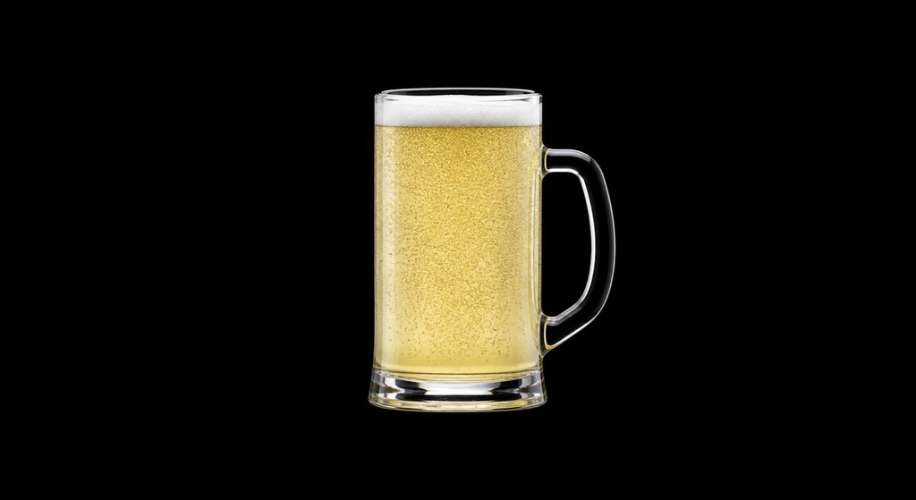 Radler cocktail on a dark studio background