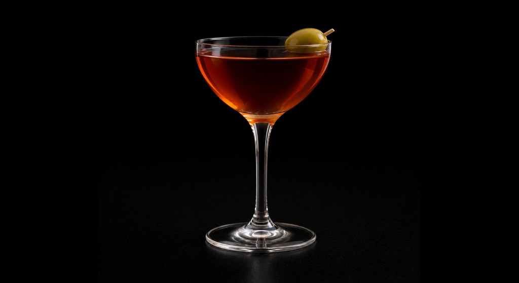 Rapscallion cocktail on a dark studio background