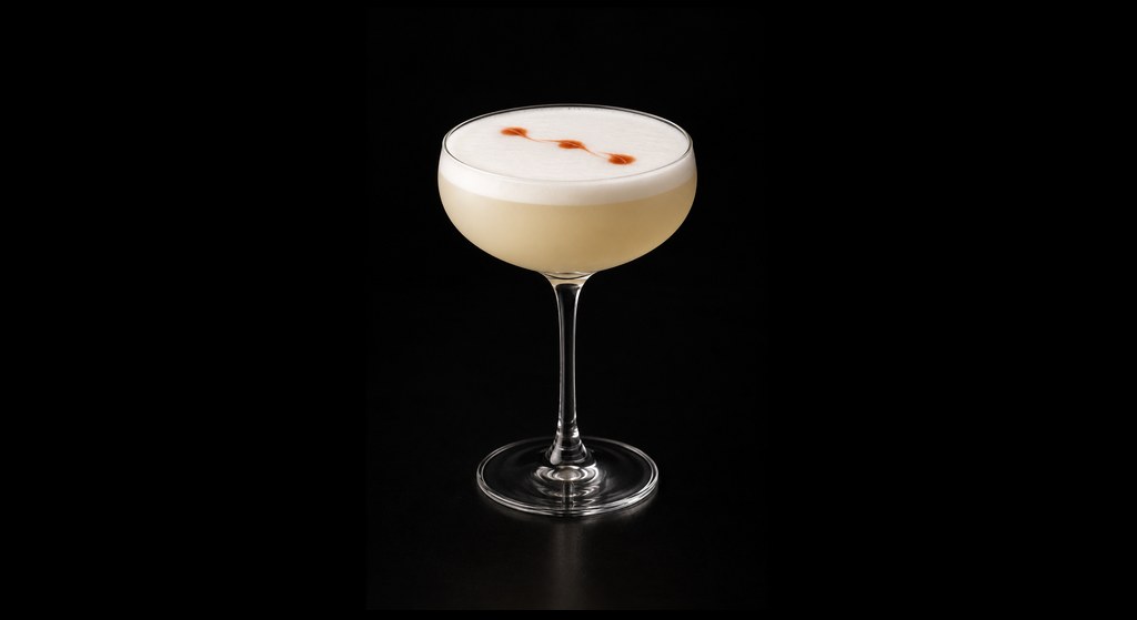Rattlesnake cocktail on a dark studio background