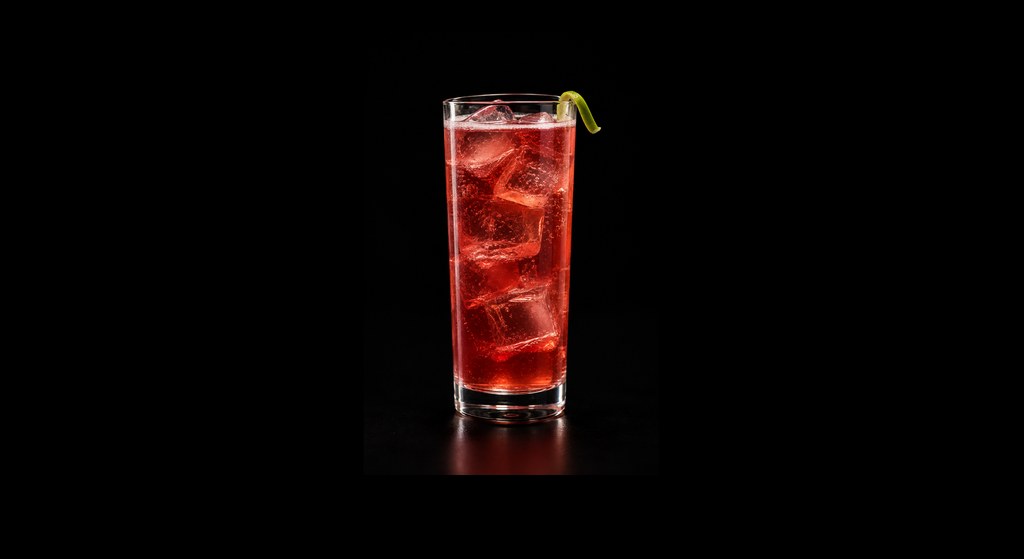 Reality Check cocktail on a dark studio background