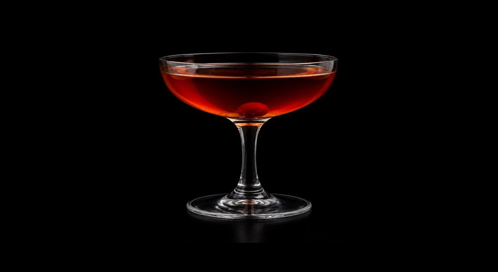 Rob Roy Cocktail cocktail on a dark studio background