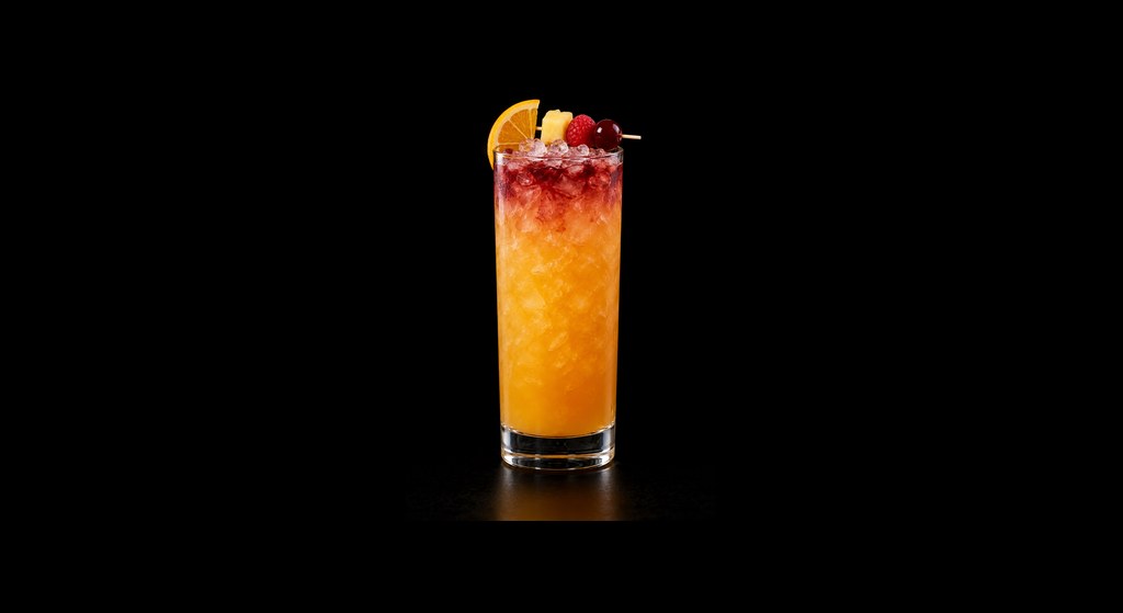 Roman Punch cocktail on a dark studio background