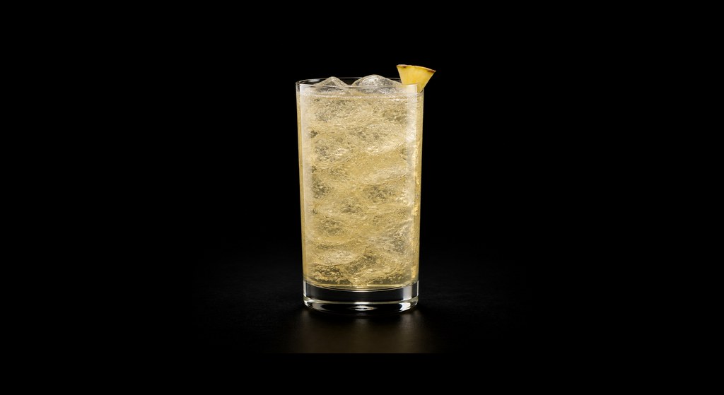 Ronan Collins cocktail on a dark studio background