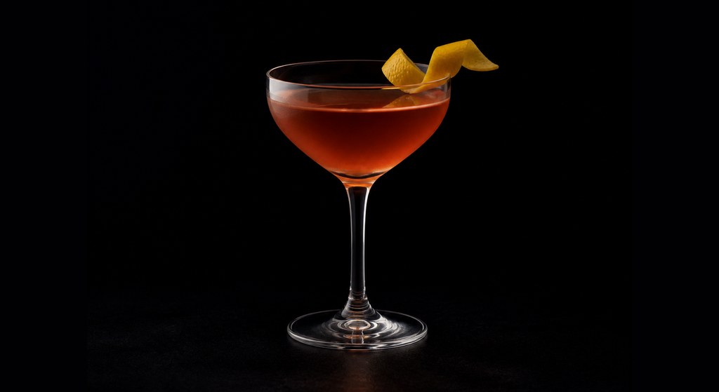 Rosita cocktail on a dark studio background