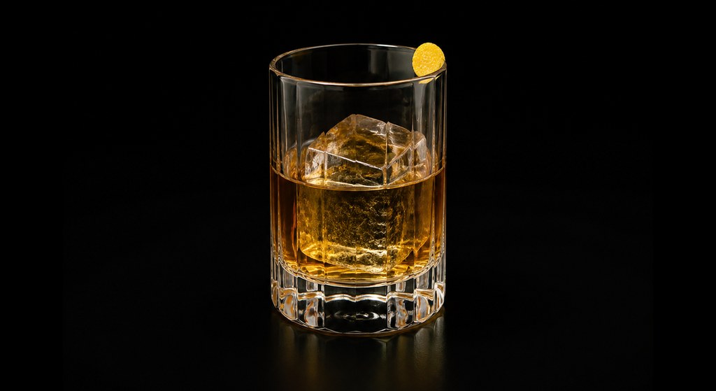 Royal Port cocktail on a dark studio background