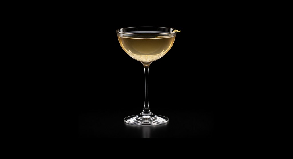 Royal Smile cocktail on a dark studio background