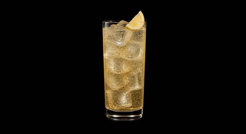 Rum Cooler cocktail on a dark studio background