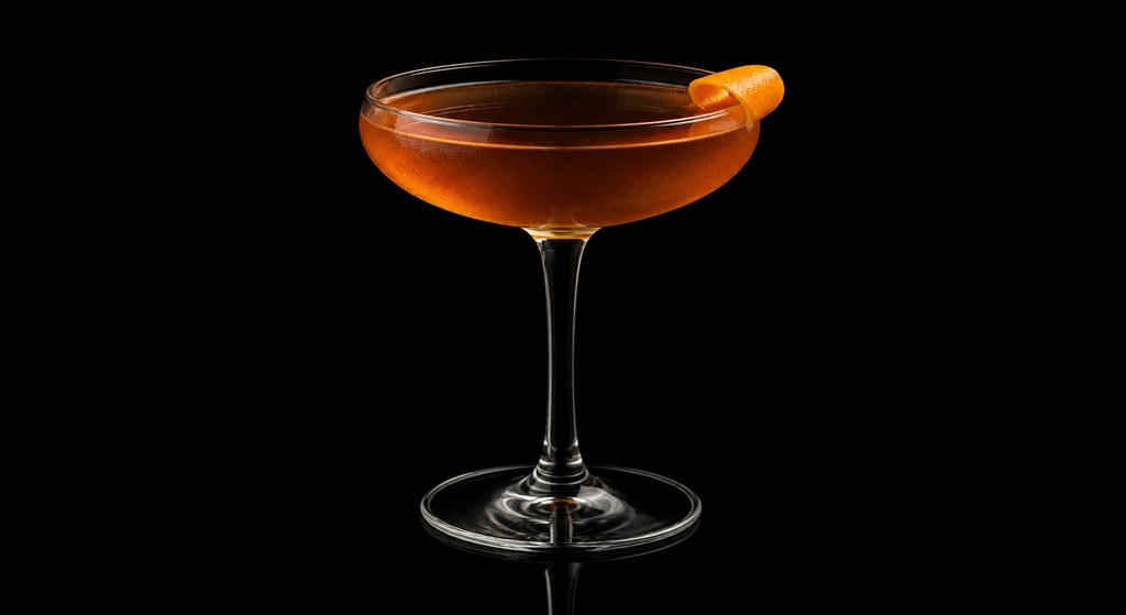 Santa Clara Christmas cocktail on a dark studio background