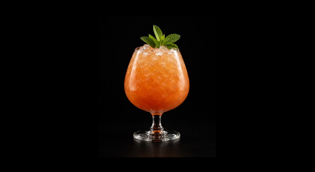 Satellite of Love cocktail on a dark studio background