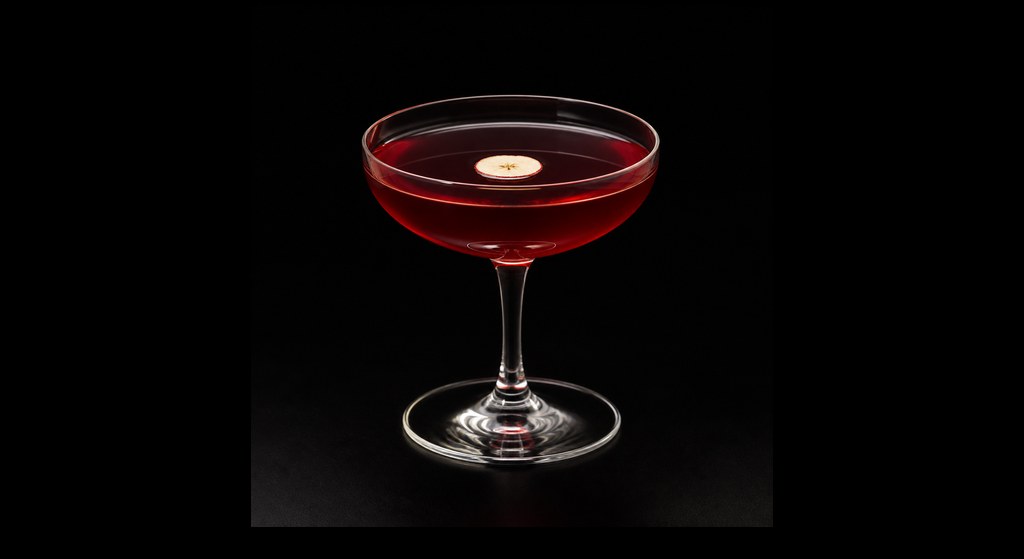 Savoy Tango cocktail on a dark studio background