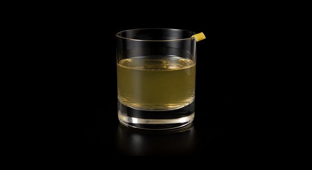 Saz with a Sting cocktail on a dark studio background