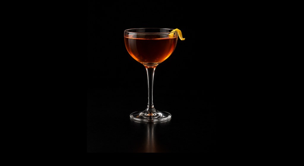 Scorched Earth cocktail on a dark studio background