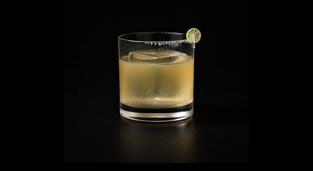 Secret Third Option cocktail on a dark studio background