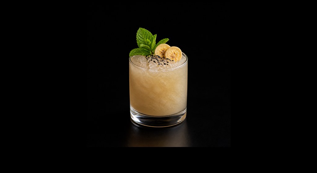 Sesame Street cocktail on a dark studio background