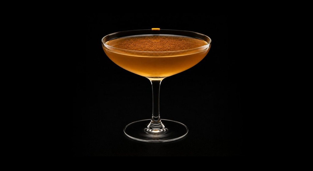 Sherry Twist Cocktail cocktail on a dark studio background