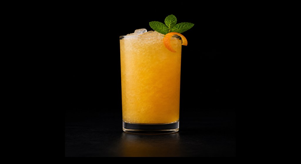 Sidewinder's Fang cocktail on a dark studio background