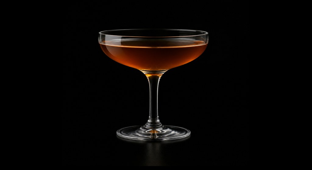 Silent Cellar cocktail on a dark studio background