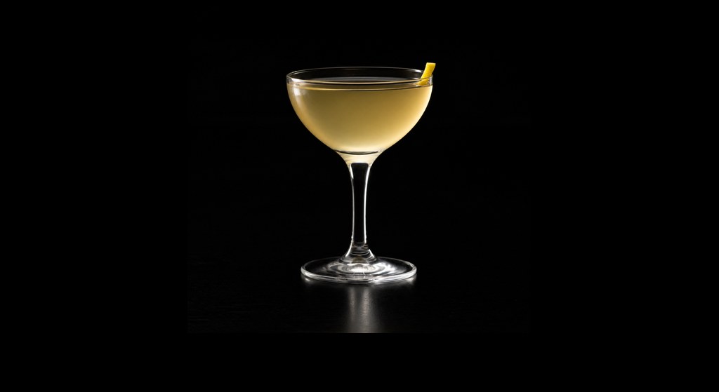 Silent Third cocktail on a dark studio background