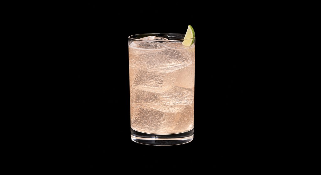 Sitting Pretty cocktail on a dark studio background