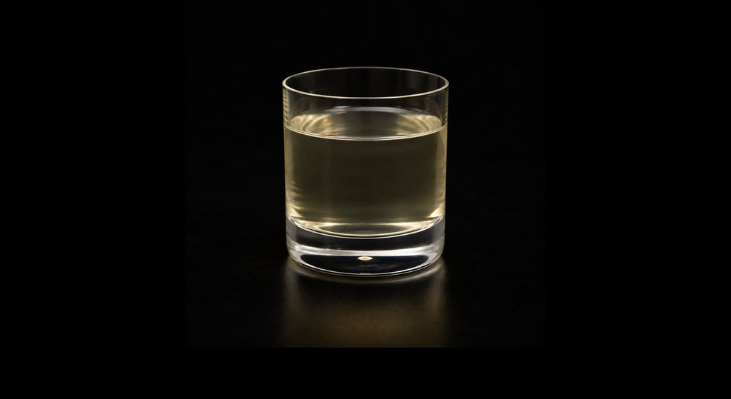 Sky Ladder cocktail on a dark studio background