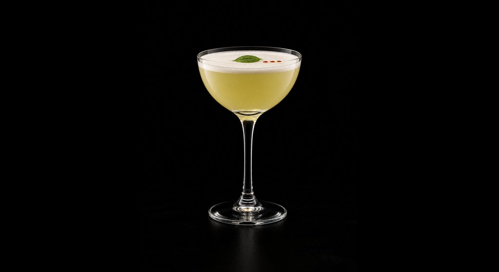 Slow & Unsteady cocktail on a dark studio background