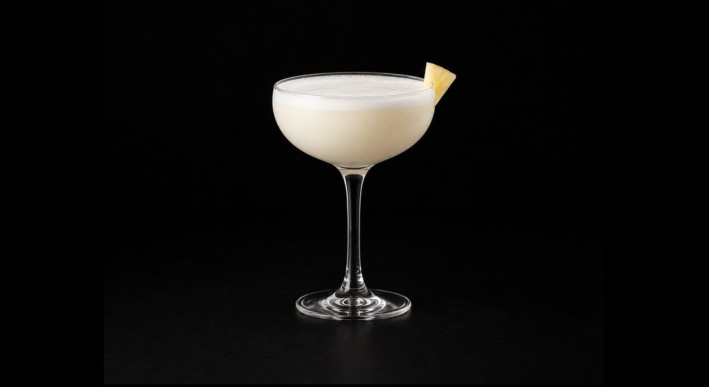 Snow White Daiquiri cocktail on a dark studio background