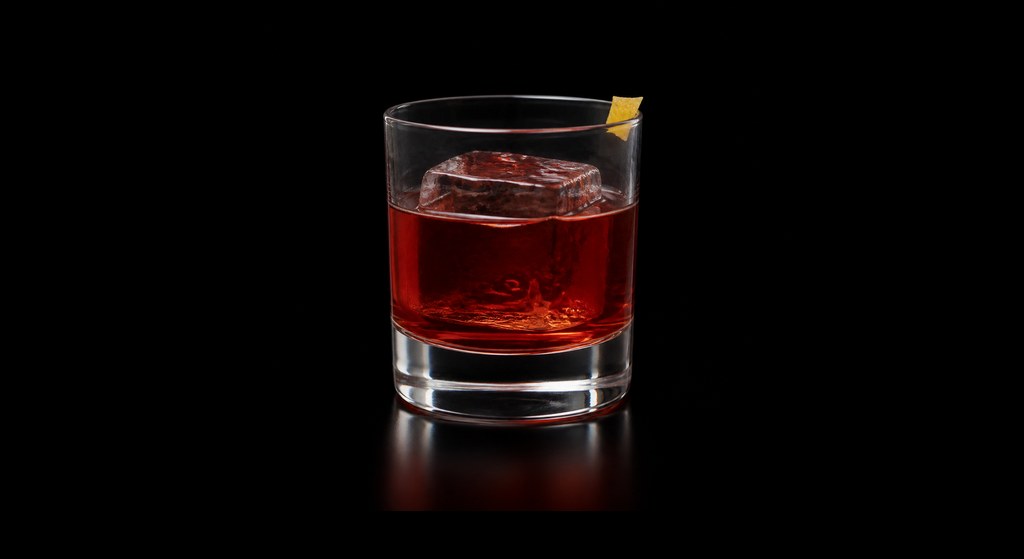 Sophisticated Dane cocktail on a dark studio background