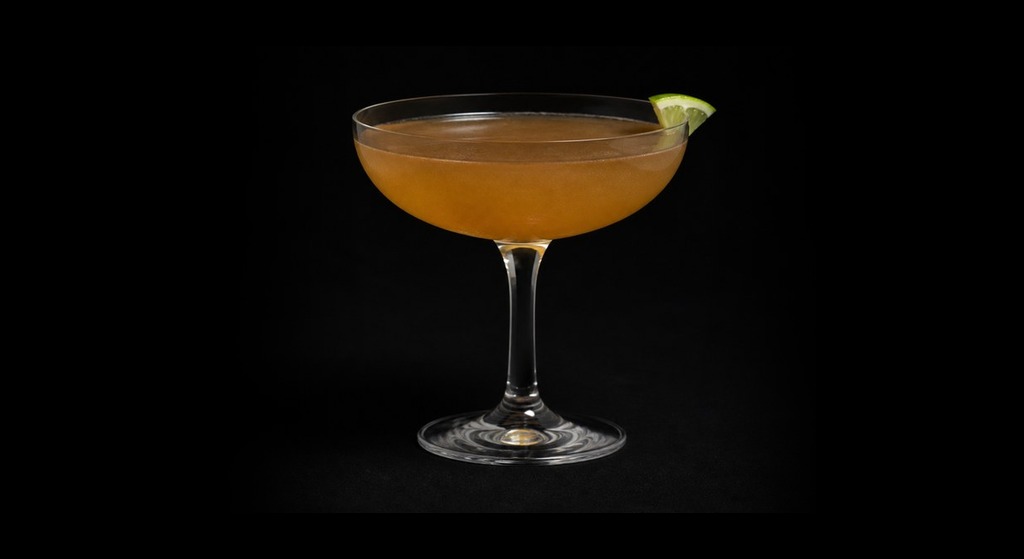 Sound System cocktail on a dark studio background
