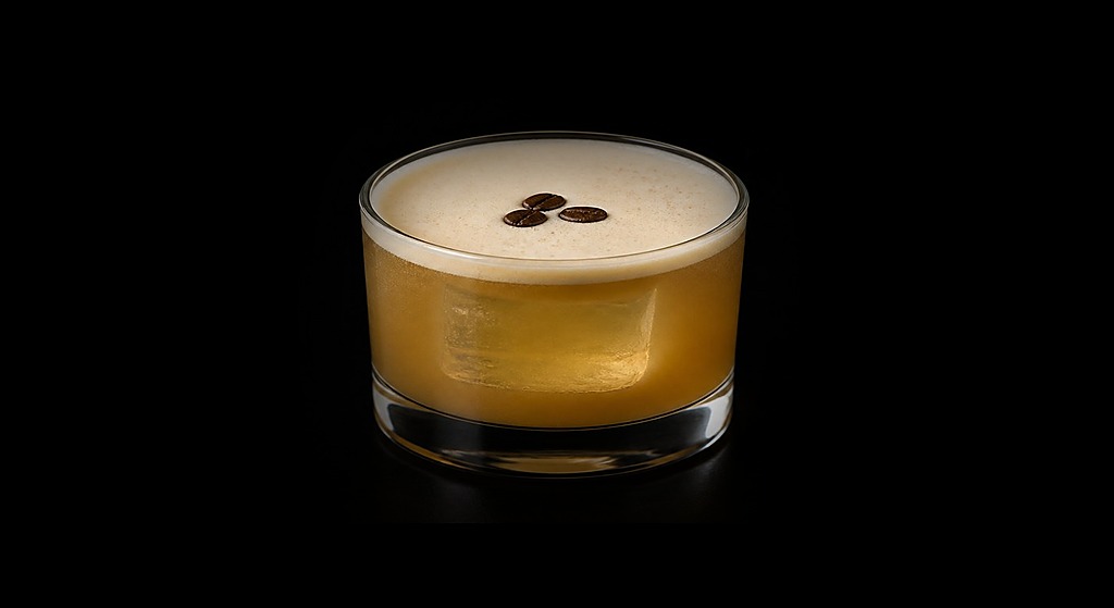 Southern Shores cocktail on a dark studio background