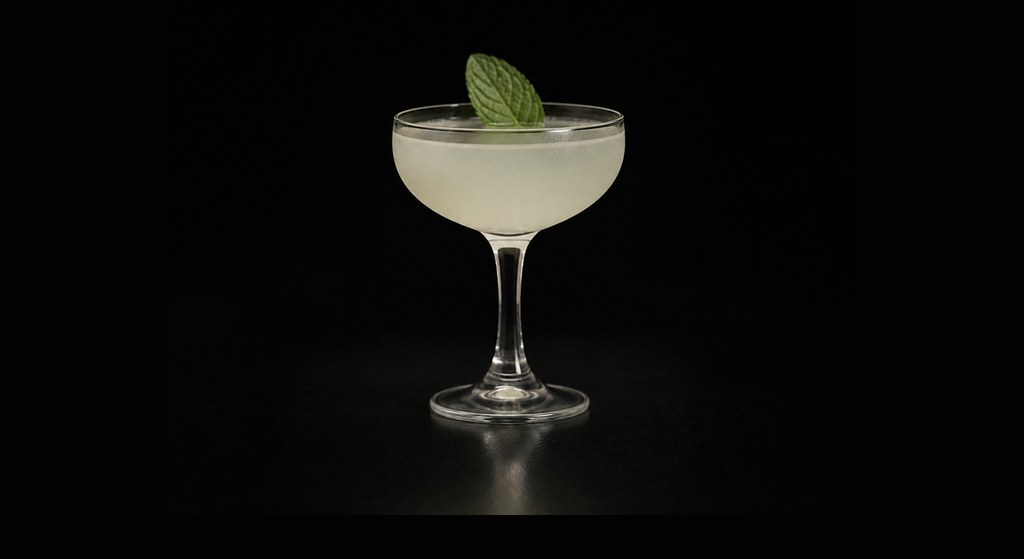 Southside cocktail on a dark studio background