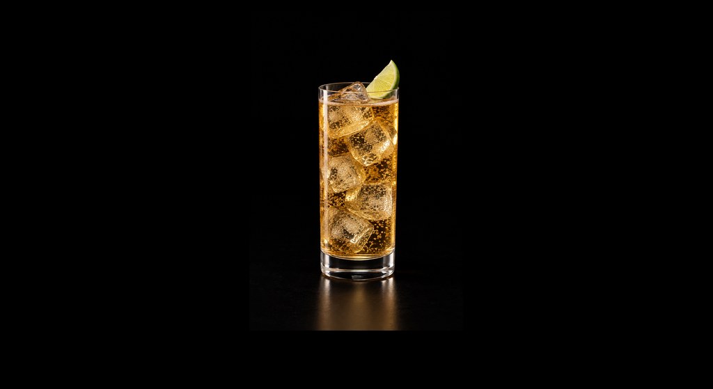 Spiced & Ginger cocktail on a dark studio background