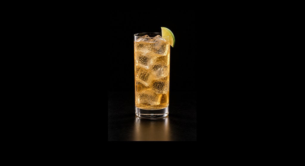 Spiced, Apple & Ginger cocktail on a dark studio background