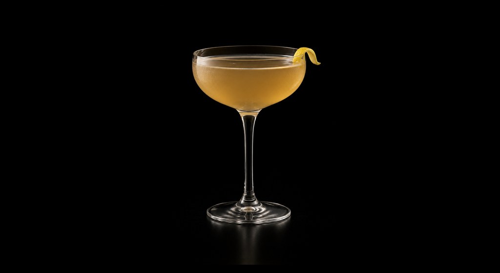 Sputnek cocktail on a dark studio background