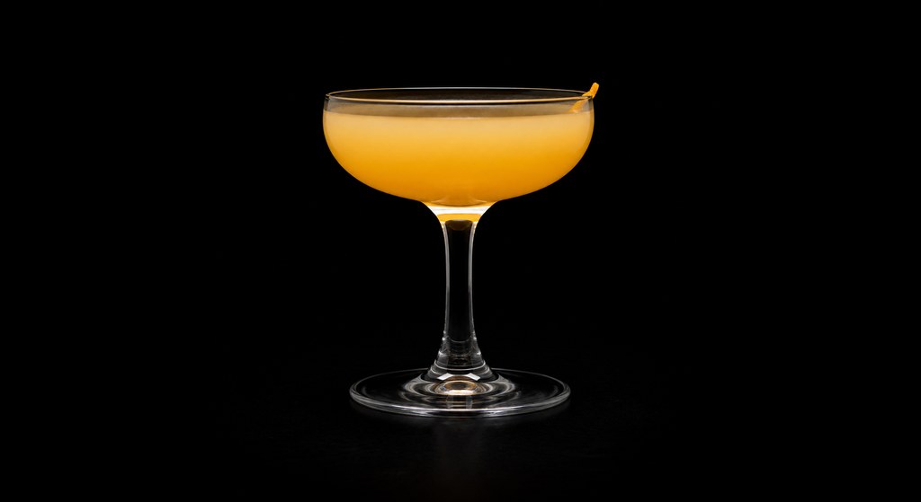 Stork Club cocktail on a dark studio background