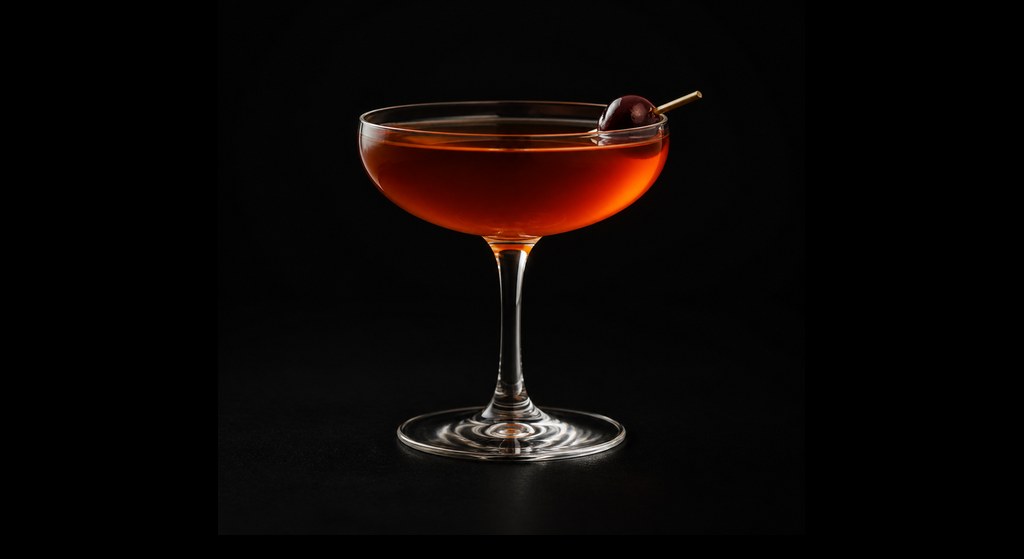 Storm King cocktail on a dark studio background