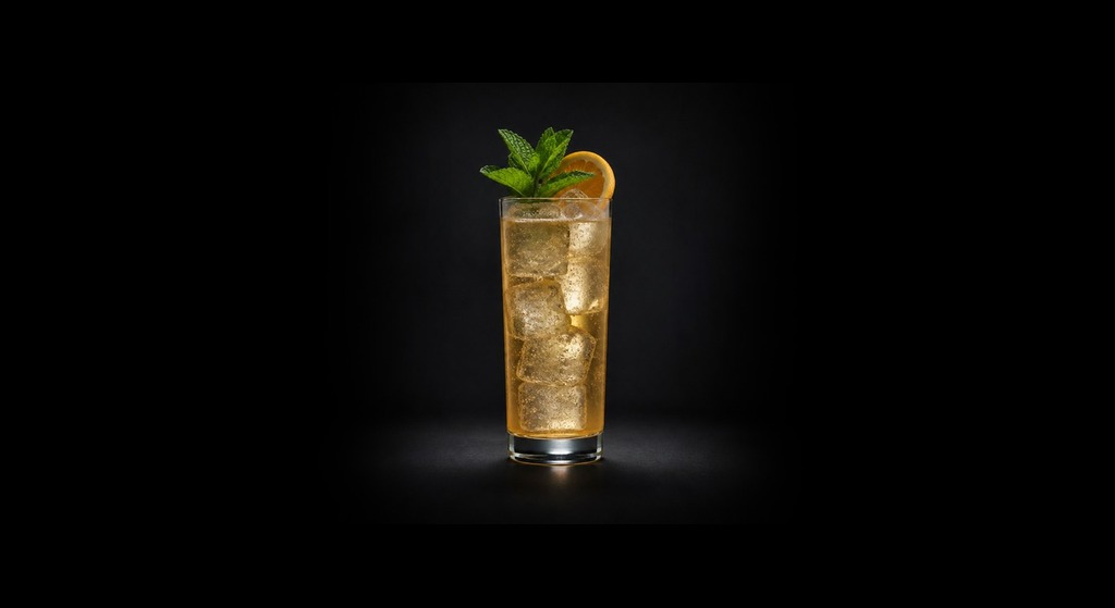 Suffering Bastard cocktail on a dark studio background