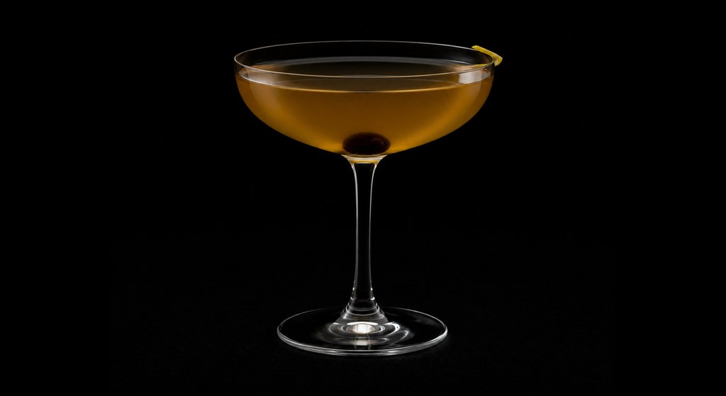 Tailspin Cocktail cocktail on a dark studio background