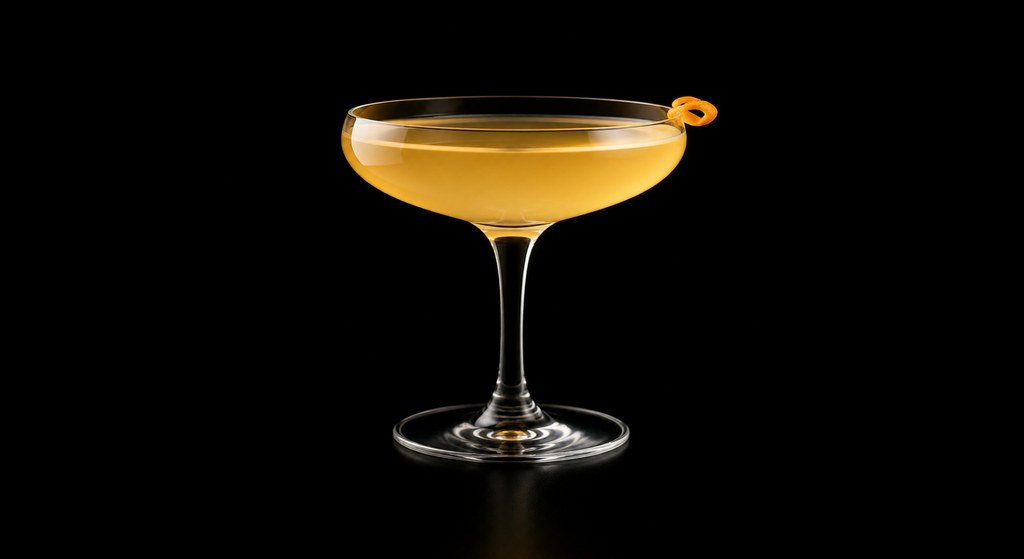 Tanglefoot cocktail on a dark studio background
