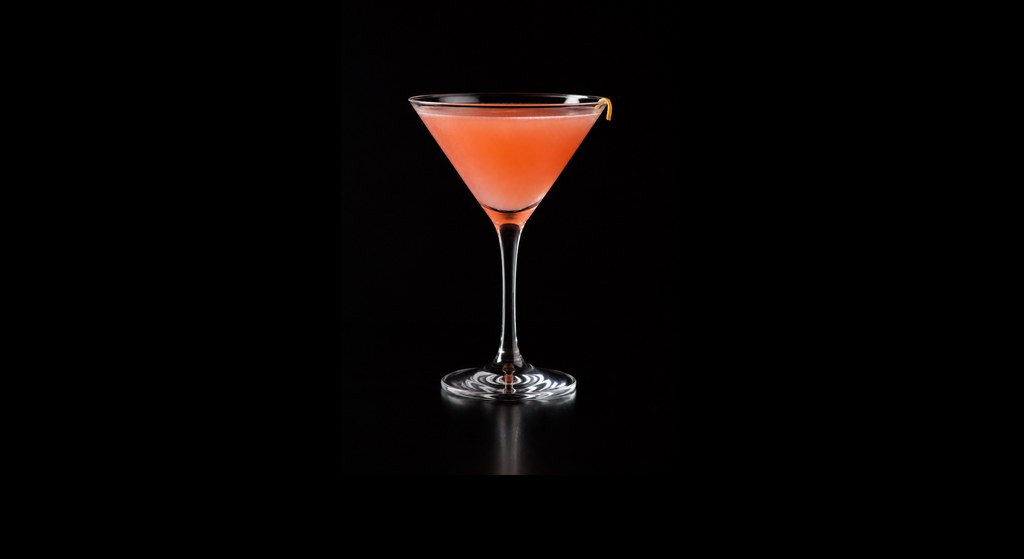 Tango Cocktail (from the Bellagio) cocktail on a dark studio background