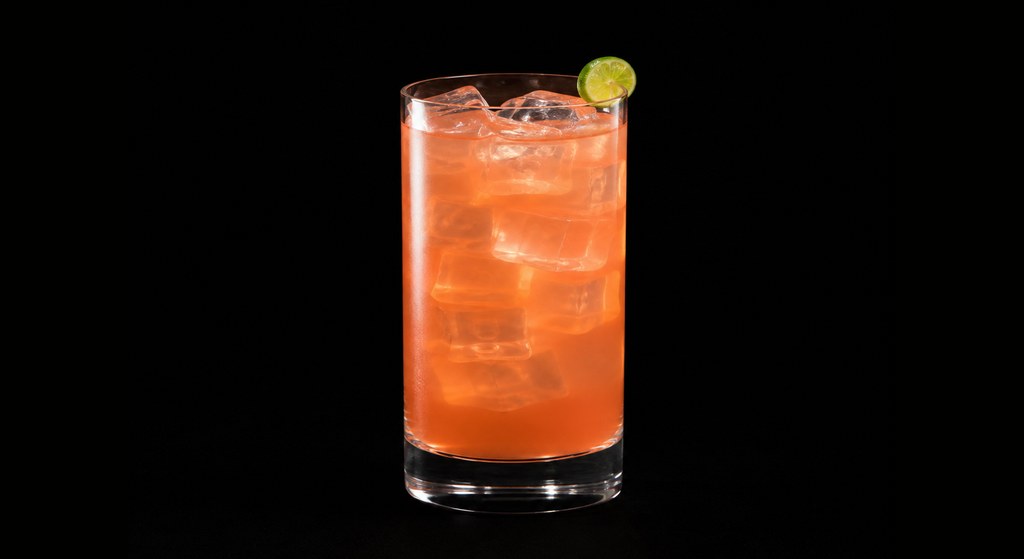 Tequila Canyon cocktail on a dark studio background
