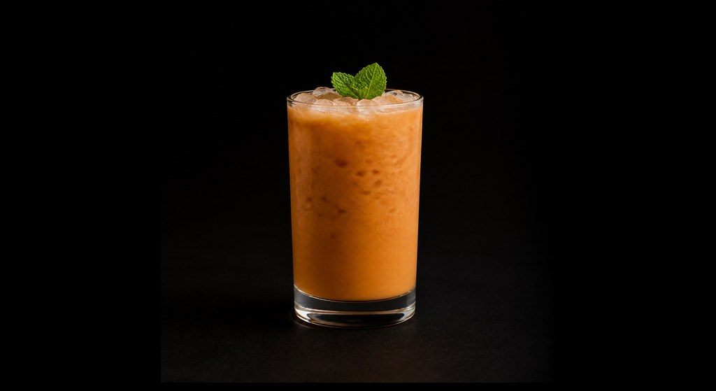 Thai Me Down cocktail on a dark studio background