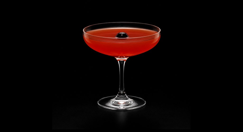 The Anniversary cocktail on a dark studio background