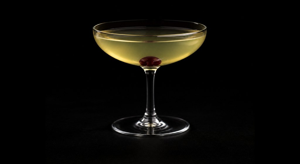 The Bird Is The Word No. 2 cocktail on a dark studio background