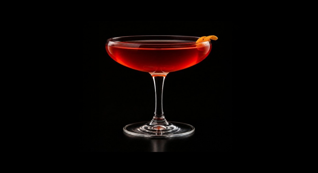The Cinquecento cocktail on a dark studio background