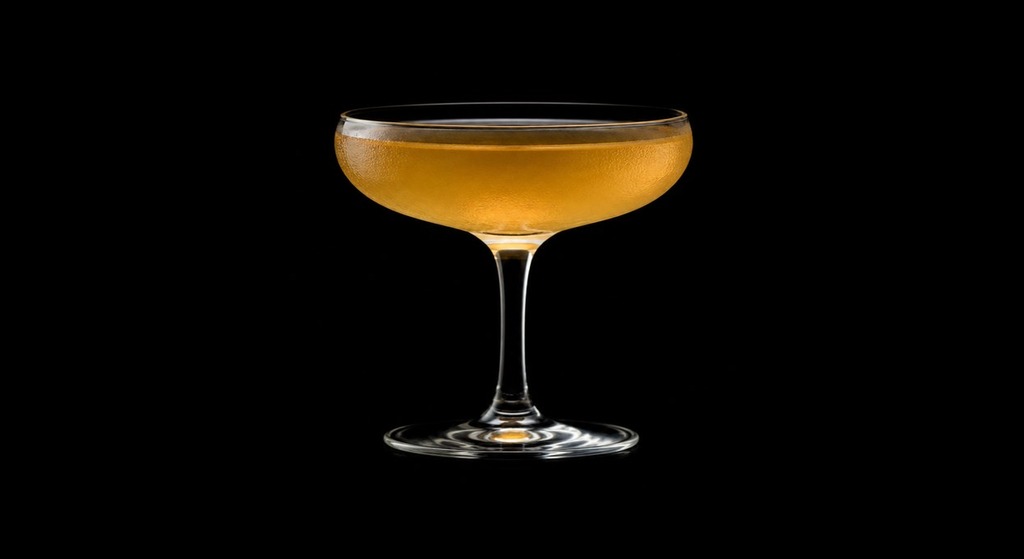 The Debonair cocktail on a dark studio background