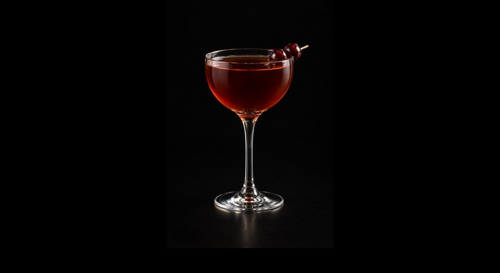 The Guest cocktail on a dark studio background