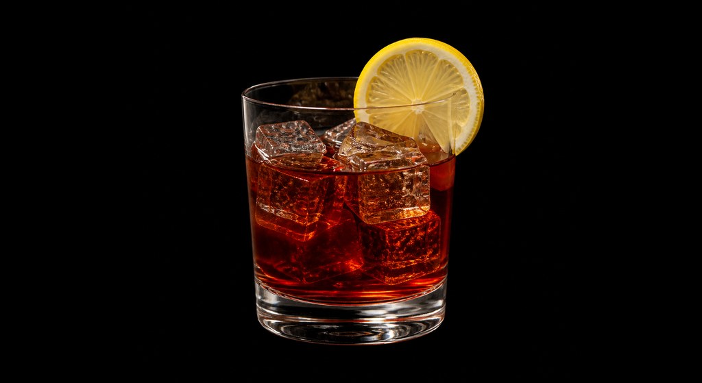 The Jimmy Conway cocktail on a dark studio background